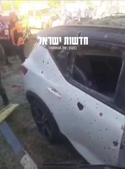 Car got hit in northern Israel from a missile 