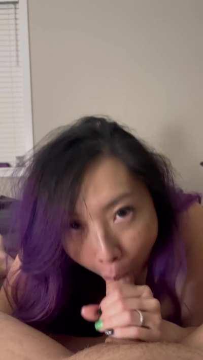 He nearly popped in my mouth but I had to make sure he saved it for what came next 😈