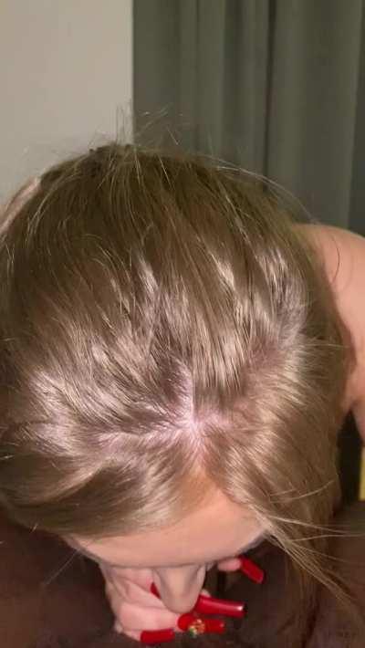 I told my husband that if he misses our date tonight, I’m going to out with the girls for a drink. He was quite surprised when I told him I lied but was pretty thrilled when I sent him a video of what I was actually doing, slurping up a BBC.