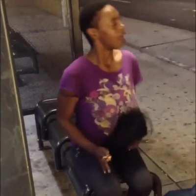 Crackhead lost her wig