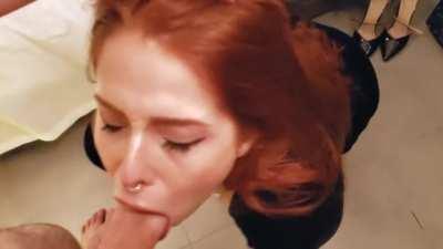 Homemade Porn - Amazing Redhead Babe Giving a Hot Blowjob