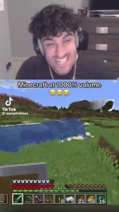 minecraft at 1,000000000 Volume 😭😭😭😭