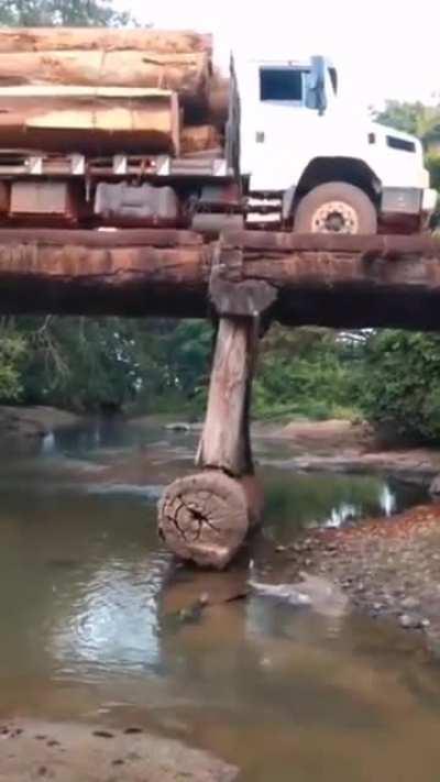 Wcgw crossing a bridge with wooden supports