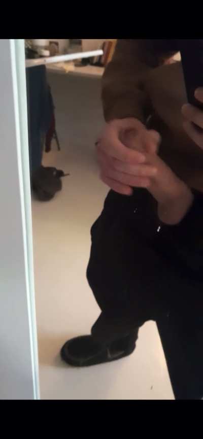 Lick the mirror clean.