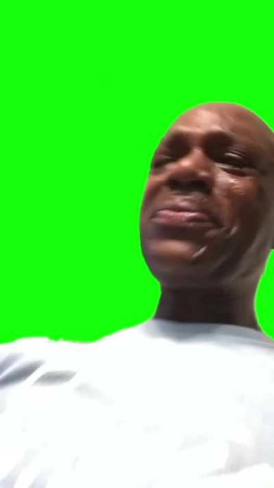 Guy crying green screen