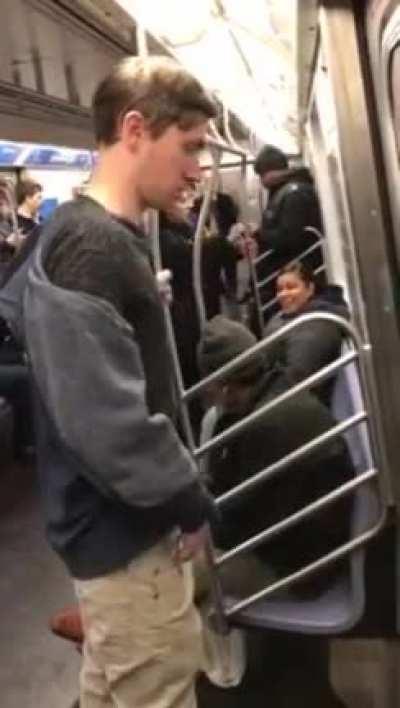 Dude urinates in a subway