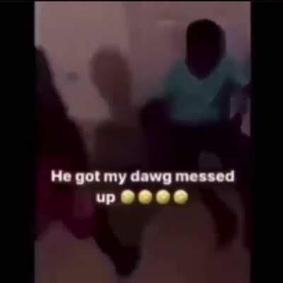 Lil cracka comes out of nowhere with the KO shove