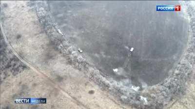 ru pov: Russian forces destroy armored column of Ukrainian army