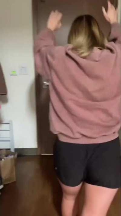 Attempting a handstand