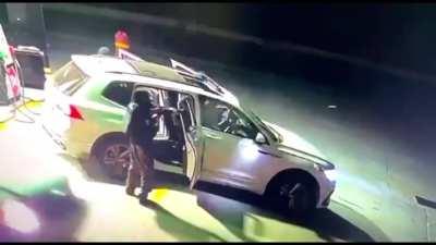 Security cameras caught the moment police officers get attacked in Baja California, Mexico