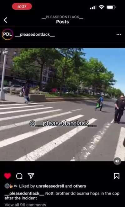 Notti brother ddosoma seen getting into a cop car after Notti Osama stabbing incident