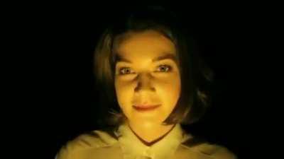 When I accidentally look in the mirror while pissing