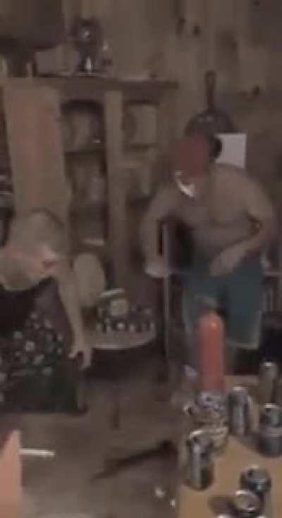 Idiot vs. a flaming shot