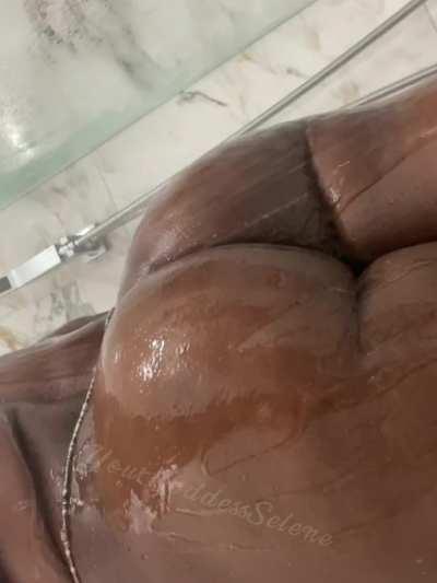 African ass in the shower