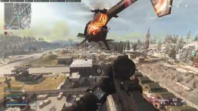 Hit by a rocket mid air