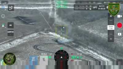 Ukrainian UR-77 clearing mines on the Sumy/Belgorod border near the village of Prilesye, Russia. March 2025