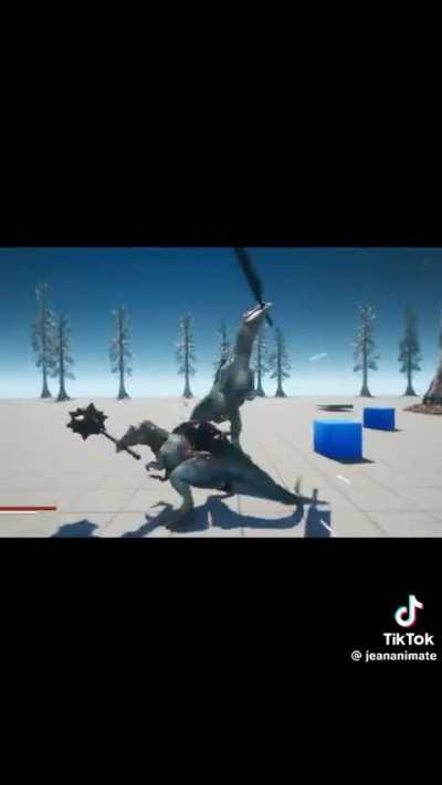 Dinosaurs with weapons...?