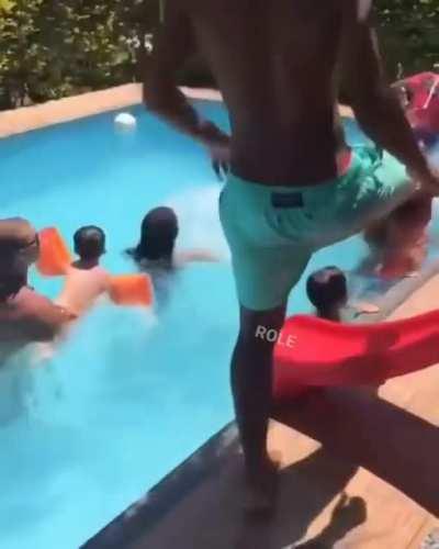 Spiderman takes a swim ...