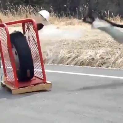 The effect of over inflating an 18-wheelers tyre