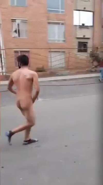 Word is he tried to steal a bike.