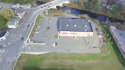 Guy catches wife cheating on him using drone, starts flipping out.