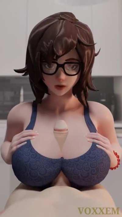 Mei Giving A Titjob With Her Massive Tits (Voxxem)