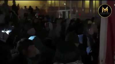 Extremely large number of peaceful protesters gathers outside the Renaissance Minneapolis Hotel, The Depot where ICE agents are supposedly currently staying