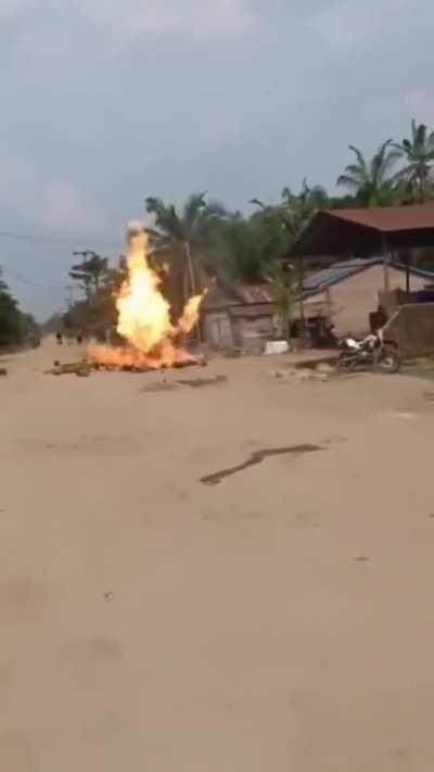 Propane tanks load on fire! 