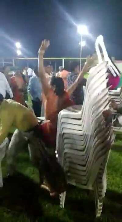 HMB while I place my wife on chairs.