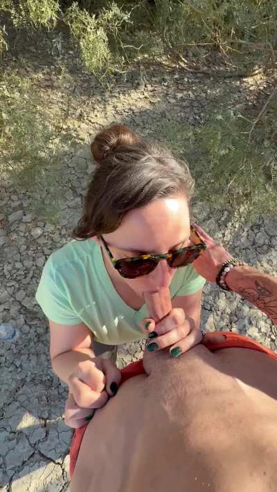 Hiking blowjob