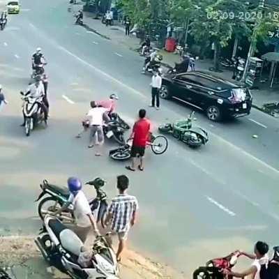 Stealing necklace from a girl