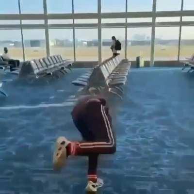 Lil pump does a jump, and ends up with a bump