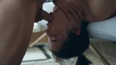 on massage table it slipped inside her throat