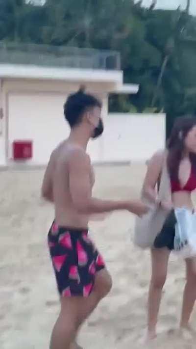 Another girl catches guy taking pics