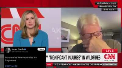 James Woods breaks down in tears on CNN after his house was destroyed in the wildfires. 🥰