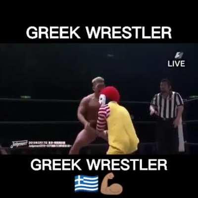 a greek 🤡 dominating Japs in wrestling. 🇬🇷🇬🇷