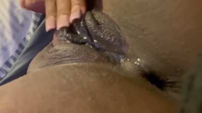 Ebony pussy throbbing hard from orgasm at 0:05 seconds 