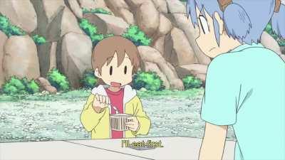 How to distribute one packet of noodles among friends [Nichijou]