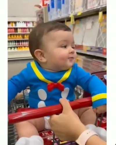 The way this baby looks at his mom