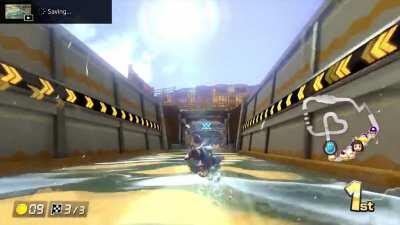 [MK8DX] Hail Mary shell snipe for the win