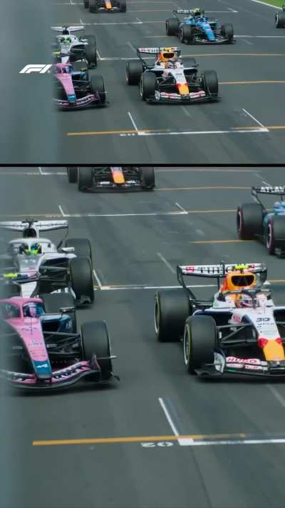 Franco Colapinto esquivando a Liam Lawson en la largada del GP de Australia