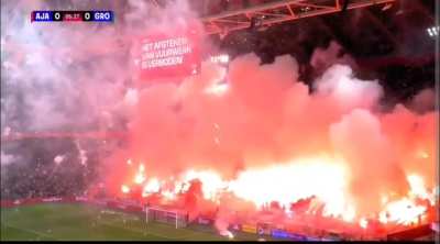 Ajax vs Groningen match postponed after fireworks set off in stadium