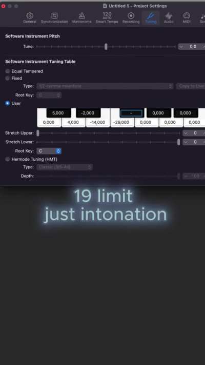 How to change the tuning system in Logic pro