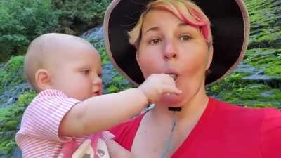 My granddaughter's love language is sharing. This was 5 years ago, but still makes me smile and cringe a bit. :)