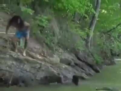 From the top turnbuckle!