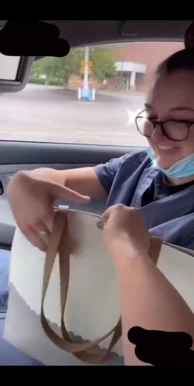 She dresses up as a nurse and lies to get free food, this is almost equal to stolen valor