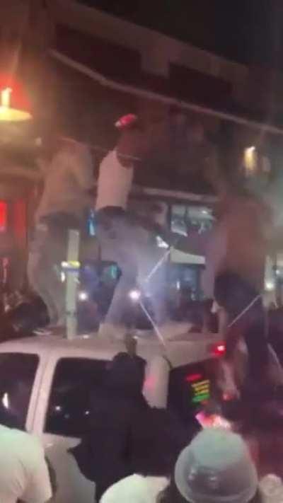 Bourbon Street on a Saturday night.