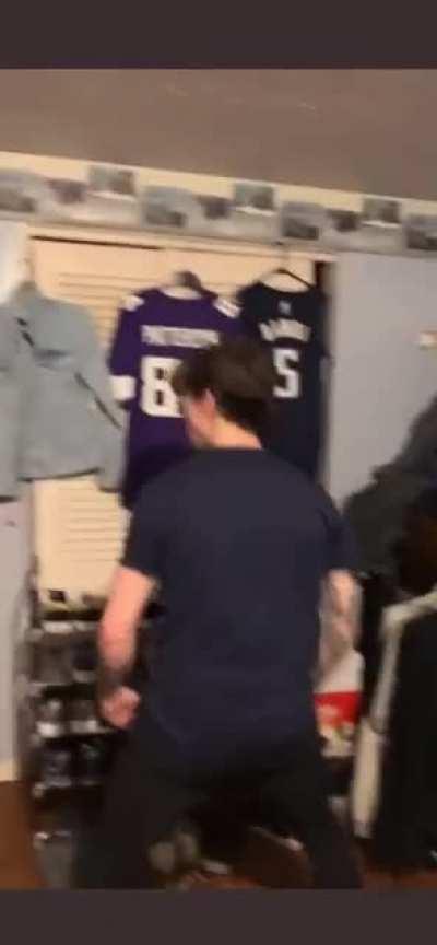 Trying to break a door with your head