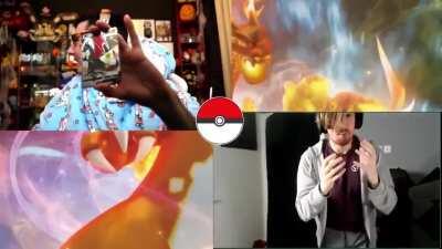 Ryan and Dawko getting excited after Dawko got a Shiny Charizard