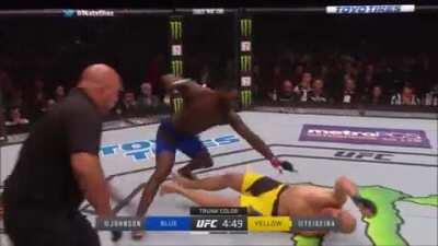 Rumble knocks out Glover with an uppercut in 15 seconds.